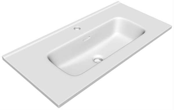Plan vasque Alterna PLENITUDE blanc L90 cm P38 cm céramique vasque centrée