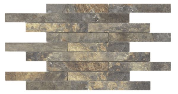 Grès cérame émaillé Barwolf Rustic Stone northern lava mosaïque 3,1 x 21,2 cm Réf. 29,7 x 42,5 cm Réf. KEG-20102