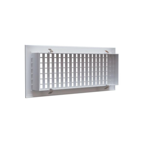 Grille de soufflage double deflection aluminium blanc mate 400 x 150 mm Réf. DD400X150