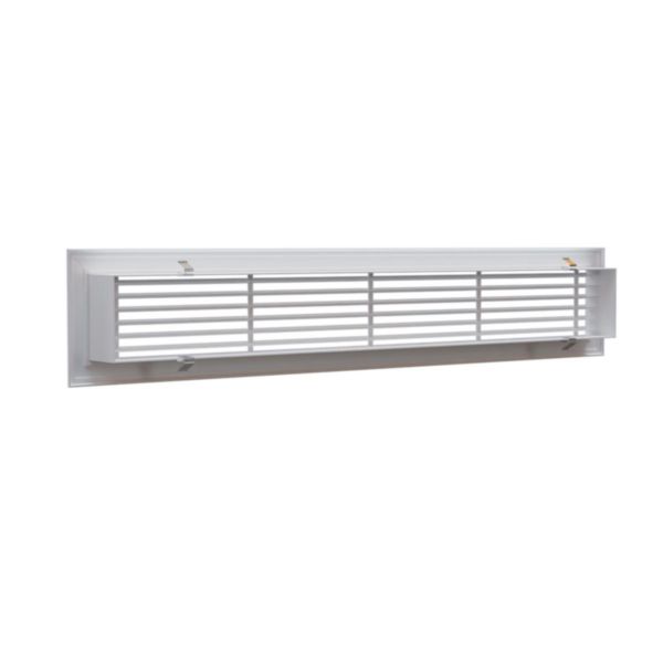 Grille de soufflage lineaire de 800x100 mm en aluminium blanc mate Réf. GSL800X100