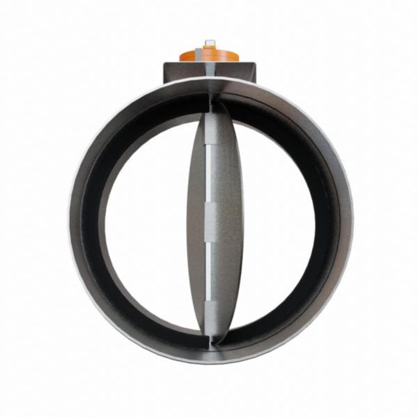 Registre motorise en acier galvanise diam 160 mm - etanche et isole - avec servomoteur extra-plat 24 volts, tout-ou-rien - 3 points, permettant la motorisation d'un volet de reglage et le calage du debit d'air maxi et mini Réf. REGIMOTO160-24V
