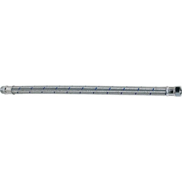 Flexible eau froide avec tresse acier galvanisé et tube EPDM. Raccords mâle/femelle 3/4" en acier galvanisé usiné et douille de sertissage en aluminium. Idéal pour raccordement de pompe ou réservoir. Longueur 300 mm. Pression max 16 bar.