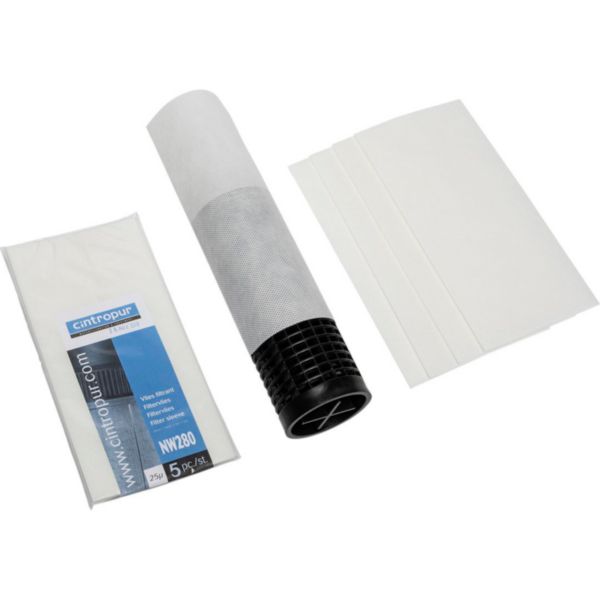 Tamis filtrant CINTROPUR pour NW 340. Finesse 10µ. Assure la filtration des particules en suspension avec faible perte de charge. Tamis en fibres synthétiques, non tissées, non feutrées. Sachet de 5 pièces.