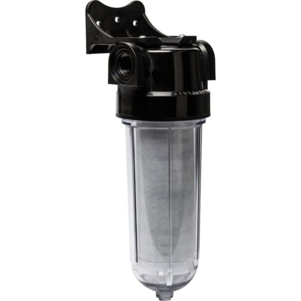 Filtre CINTROPUR SMART LINE SL 240 3/4" à tamis avec hélice centrifuge intégrée. Débit conseillé 3000 l/h. Pression maxi 8 bar. Faible perte de charge 0,2 bar. Idéal eau potable, pluie ou forage. Livré avec tamis 25 µ et raccords union.