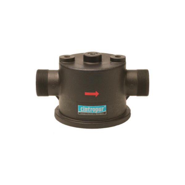 Tête de filtre en plastique renforcé pour CINTROPUR NW62 industriel. Raccordement 2"1/2. Garantit la circulation de l’eau et le bon positionnement des éléments internes.