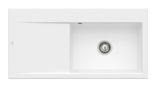 Image principale de Subway Style 60 Évier à encastrer, inclus Vidage manuel, en Céramique, 1000 x 510 mm, Stone White CeramicPlus