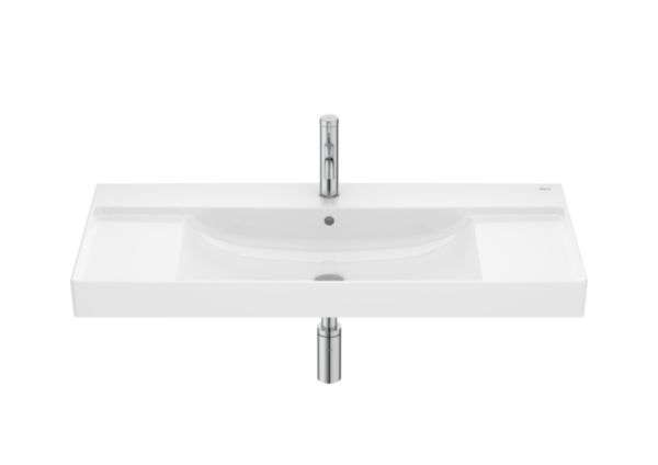 Image principale de Ona lavabo mural avec jeu de fixations en fineceramic 1000x460 mm blanc brillant