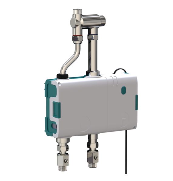 Boîtier électronique seul avec fonction Mastermix pour rejets électroniques. Débit 6l/min. Alimentation secteur 230V prise. Arrivées M3/8" et sortie eau mitigée M3/8". Avec régulateur thermostatique anti-brûlure , 2 électrovannes