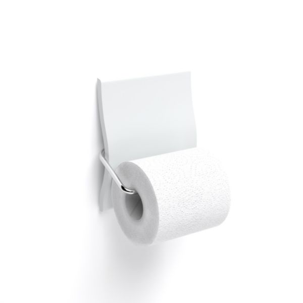 Dérouleur papier SAHARA Blanc Hermine. Matière : bois réticulé + acier chromé. Fixation murale. Hauteur : 165 Largeur : 140 Profondeur : 75 mm. Marque : OLFA