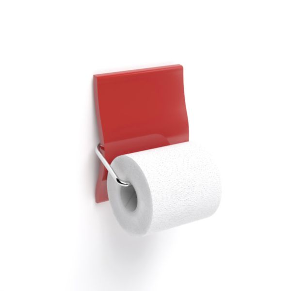 Dérouleur papier SAHARA Rouge Feu. Matière : bois réticulé + acier chromé. Fixation murale. Hauteur : 165 Largeur : 140 Profondeur : 75 mm. Marque : OLFA