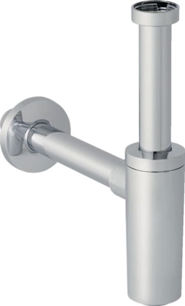 Siphon à tube plongeur Geberit pour lavabo, sortie horizontale: d=32mm, G=1 1/4", chromé brillant