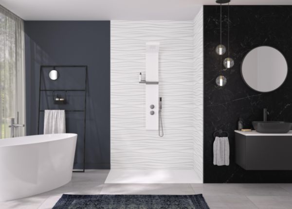Panneau mural Kinewall Design 3 mm 100X202 vagues horizontales