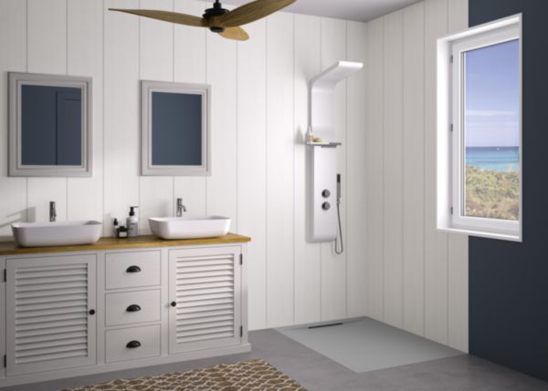 Panneau mural Kinewall Design 3 mm 125X202 bardage blanc
