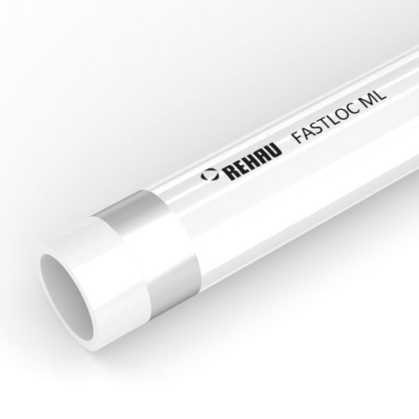 REHAU Tube FASTLOC ML 32 x 3,0, Couronne 25 m, couleur blanc. Matière : PE-RT / Alu / PE-RT