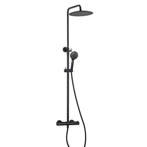 Colonne de douche ronde ruby noir mat