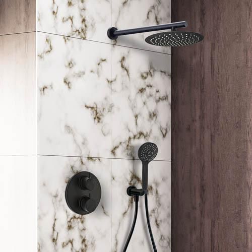Formule douche encastree rond ruby noir mat