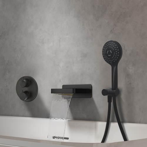 Formule bain douche encastre rond ruby noir mat