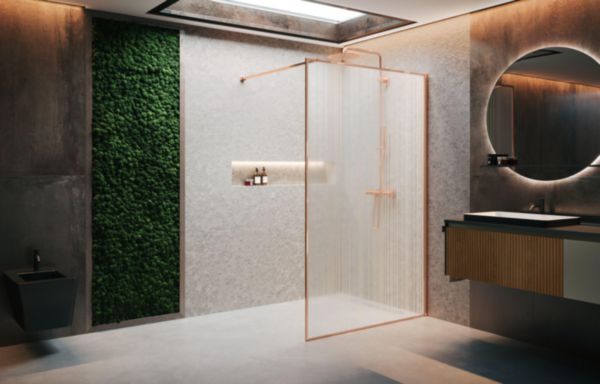 PAROI WALK-IN AVEC ENCADREMENT HART HP 100  EXTENSIBILITÉ 97-98,5 CM VERRE TREMPÉ FUMÉ PROFILÉS CHROME