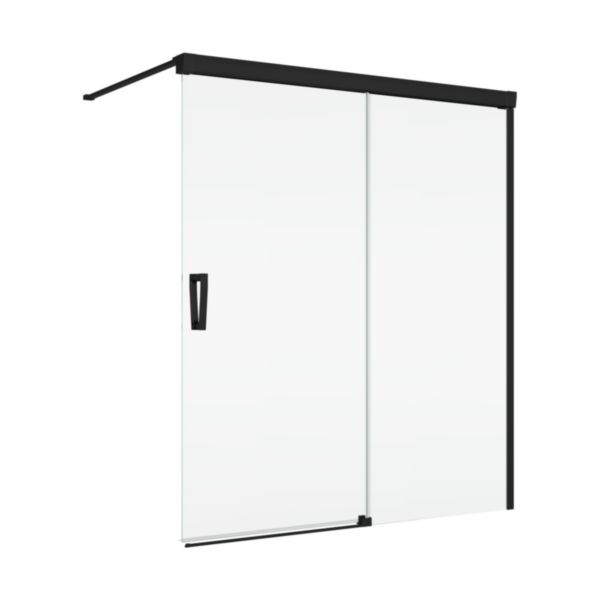 PARE-BAIGNOIRE COUL. 2 VLTS DROIT 1200x1600 NOIR MAT 07