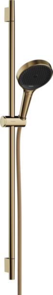 hansgrohe Rainfinity Set de douche 130 3jet avec barre de douche S Puro 90 cm, Push slider, flexible DesignFlex 160 cm, Aspect doré poli