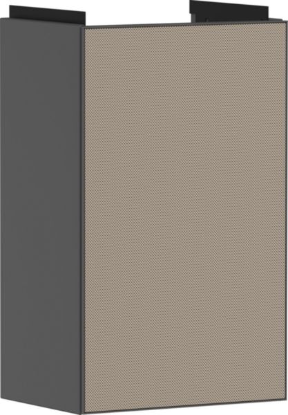 hansgrohe Xevolos E Meuble bas pour lave-mains 340/245, charnière de porte droite, caisson Gris mat, Façade: Bronze texturé