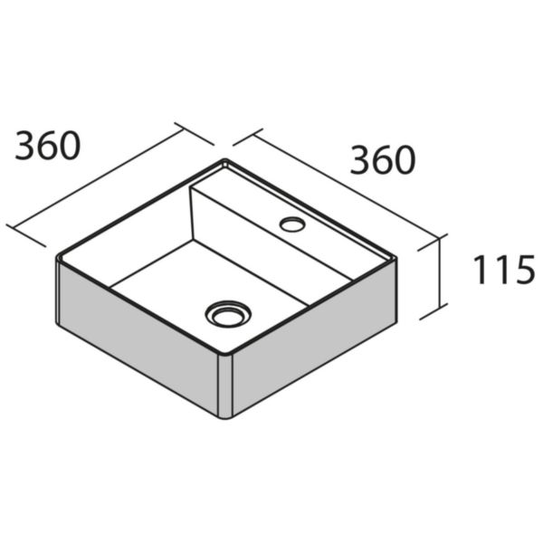 Vasque Solid surface TALEA 360 à poser Noir Mat dimensions mm: largeur 360 x profondeur 350 Réf. 97652 SALGAR