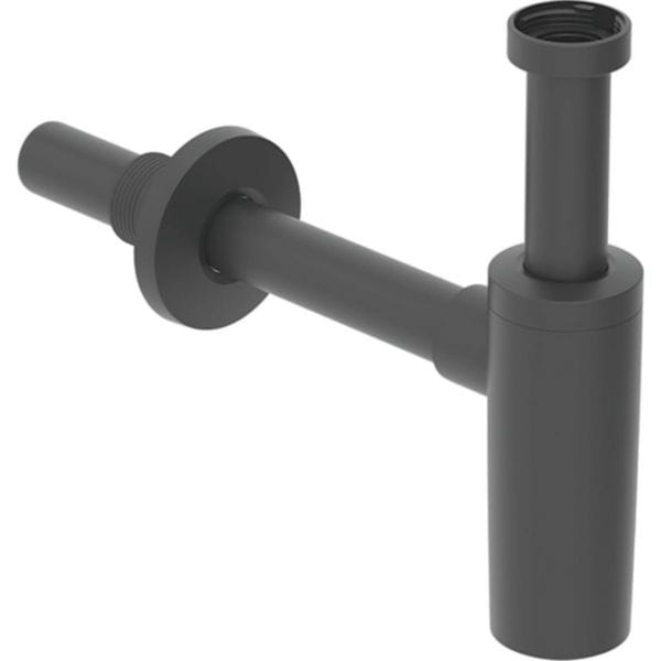 Siphon à tube plongeur Geberit pour lavabo, sortie horizontale: d=40mm, G=1 1/4 ", Noir mat