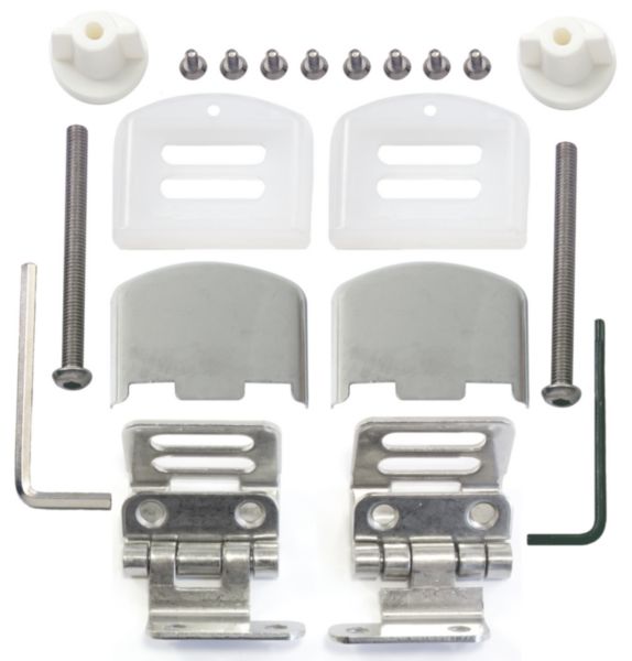 Kit charnière capots inox pour abattant OLFA Tradition, Europe, Universal (après 2016)