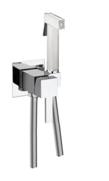 Kit hygienique mitigeur encastre square chrome