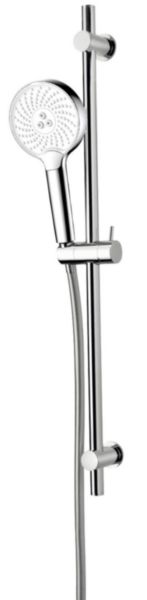 Barre de douche 3 jets twister chrome + blanc