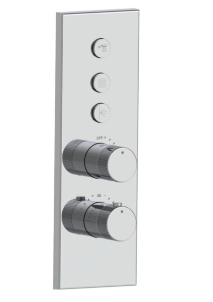 Mitigeur thermostatique lineabox 3 voies chrome vertical