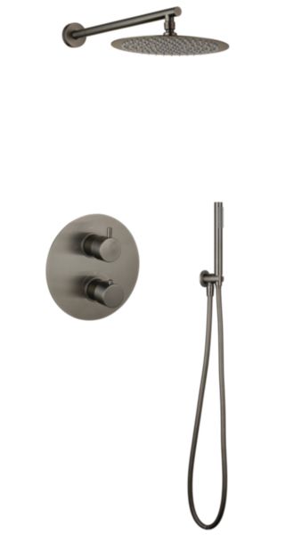 Formule douche thermostatique encastree ortence pvd gun metal