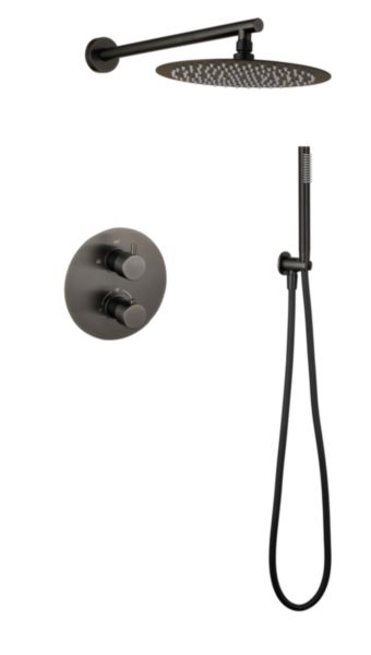 Formule douche encastree complete ortence pvd noir mat