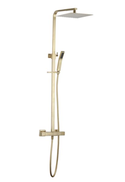 Colonne douche thermostatique plaza pvd laiton brosse