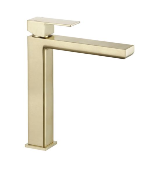 Mitigeur lavabo rehausse plaza pvd laiton brosse