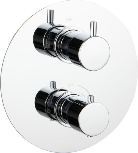 Mitigeur douche thermostatique encastre rond chrome