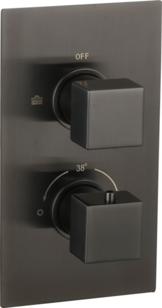 Mitigeur douche thermostatique encastre carre pvd black