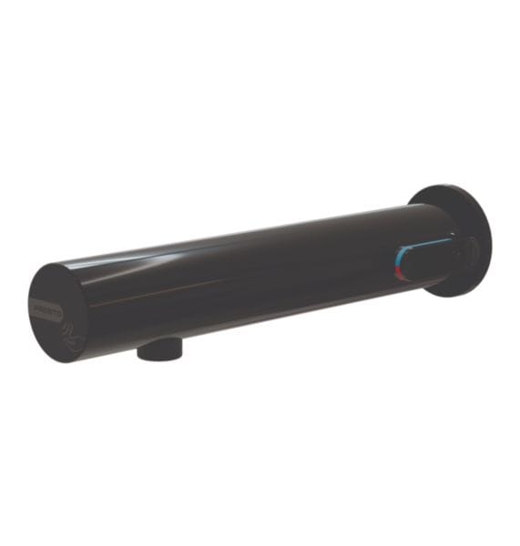 Robinet de lavabo mitigeur mural TC 10-50mm PRESTO LINEA® . Déclenchement électronique sans contact. Débit 1,9l/min PRESTOGREEN. Alimentation secteur 12-24V sans transfo. Raccordement F3/8" Finition OR BROSSE