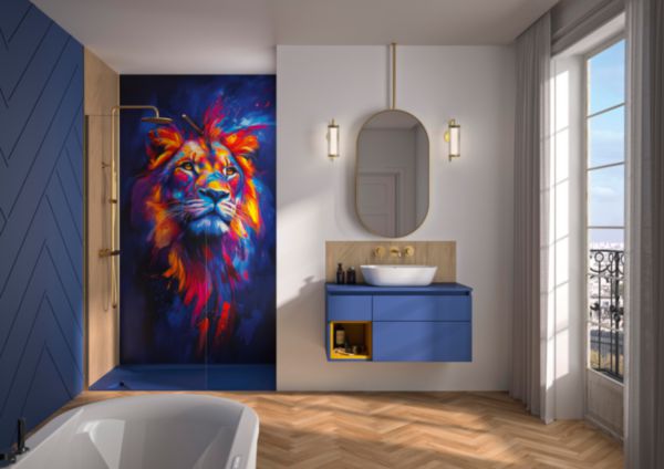 Panneau mural composite décoratif Kinewall Design materiau composite avec aluminium de 3 mm d'épaisseur découpable 150x202 Nuit fauve