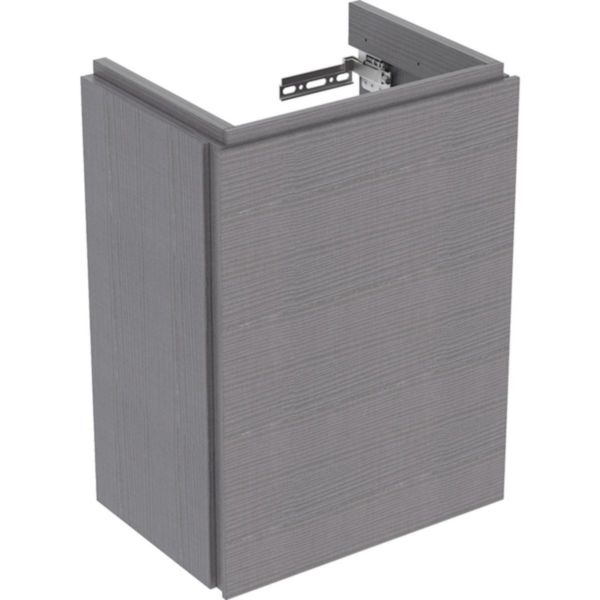 Image principale de Meuble bas pour lave-mains Geberit Xeno², avec une porte: Largeur 38cm, Hauteur 52.5cm, Profondeur 26.5cm, Gris scultura / Mélamine structuré bois