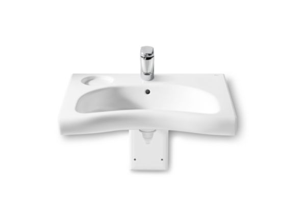 Image principale de N-meridian lavabo pmr avec trop plein, percée un trou avec fixations 700x460 blanc