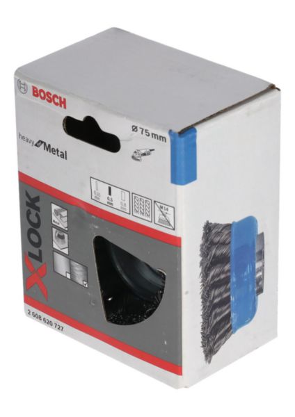 Image principale de Brosse boisseau PRO Metal heavy X-Lock, 75 x 0,5 mm  Conçue pour le nettoyage de l'acier, Clipsez-le avec X-Lock.
