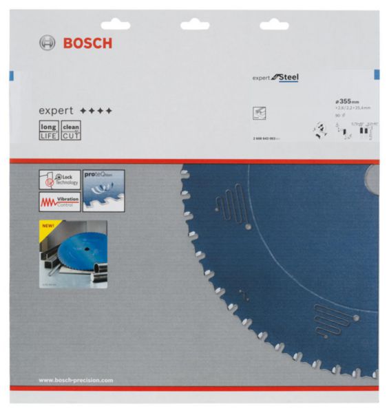 Image principale de Lame de scie circulaire Expert for Steel 355 x 25,4 x 2,6 mm, 90