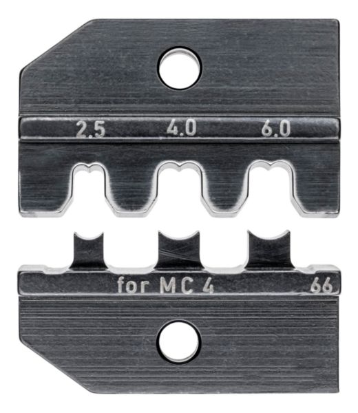 Image principale de Matrices de sertissage pour pince à sertir KNIPEX 97 43 200 - Pour connecteurs solaires MC4 (Multi-Contact) de 2,5 / 6mm² - AWG 13 / 10 - Positionneur 97 49 66 1 disponible en option