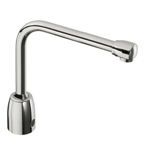 Rejet à bec tube fixe démontable s200 mm h 200 mm. Secteur. Intérieur lisse. Brise-jet étoile M24X1. Flexibles PEX tressé inox M10X1, EP G3/8", 350 mm. Résistant aux chocs thermiques et chlorés. Adapté aux filtres terminaux.