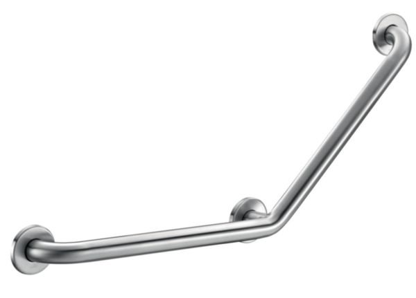 Barre de maintien coudée 135° Inox satiné, 400 x 400 mm
