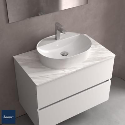Vasque Céramique VARMEGA 500 à poser Blanc dimensions mm: largeur 500 x profondeur 400 Réf. 24553 SALGAR