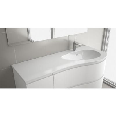 Plan vasque Charge minérale MAM 1200 gauche Blanc dimensions mm: largeur 1200 x profondeur 500 Réf. 83879 SALGAR