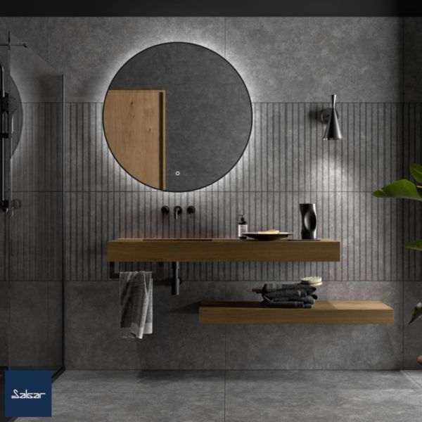 Plan de toilette COMPAKT 800 Chêne Havana dimensions mm: largeur 800 x hauteur 120 x profondeur 450 Sur mesure Réf. 84096 SALGAR