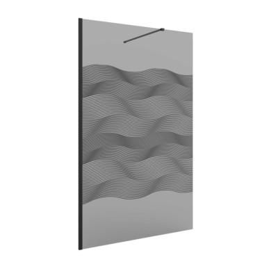 Paroi de douche Walk in Série: HEAVEN Couleur profil: Noir Mat Seriegraphie:Moire paroi de douche fixe (F1) dimensions mm: L400 H1950 Épaisseur du verre: 8 Verre: Fumé Traitement antical Sur mesure Réf. 26380 SALGAR